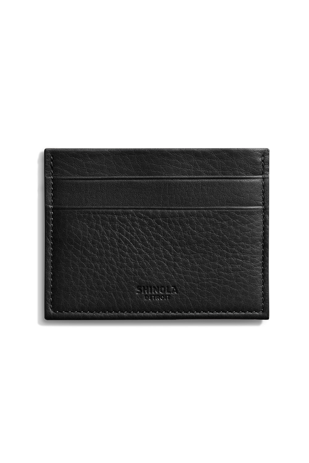 Shinola 5 Pocket Card Case in Natural Grain Black — Front view