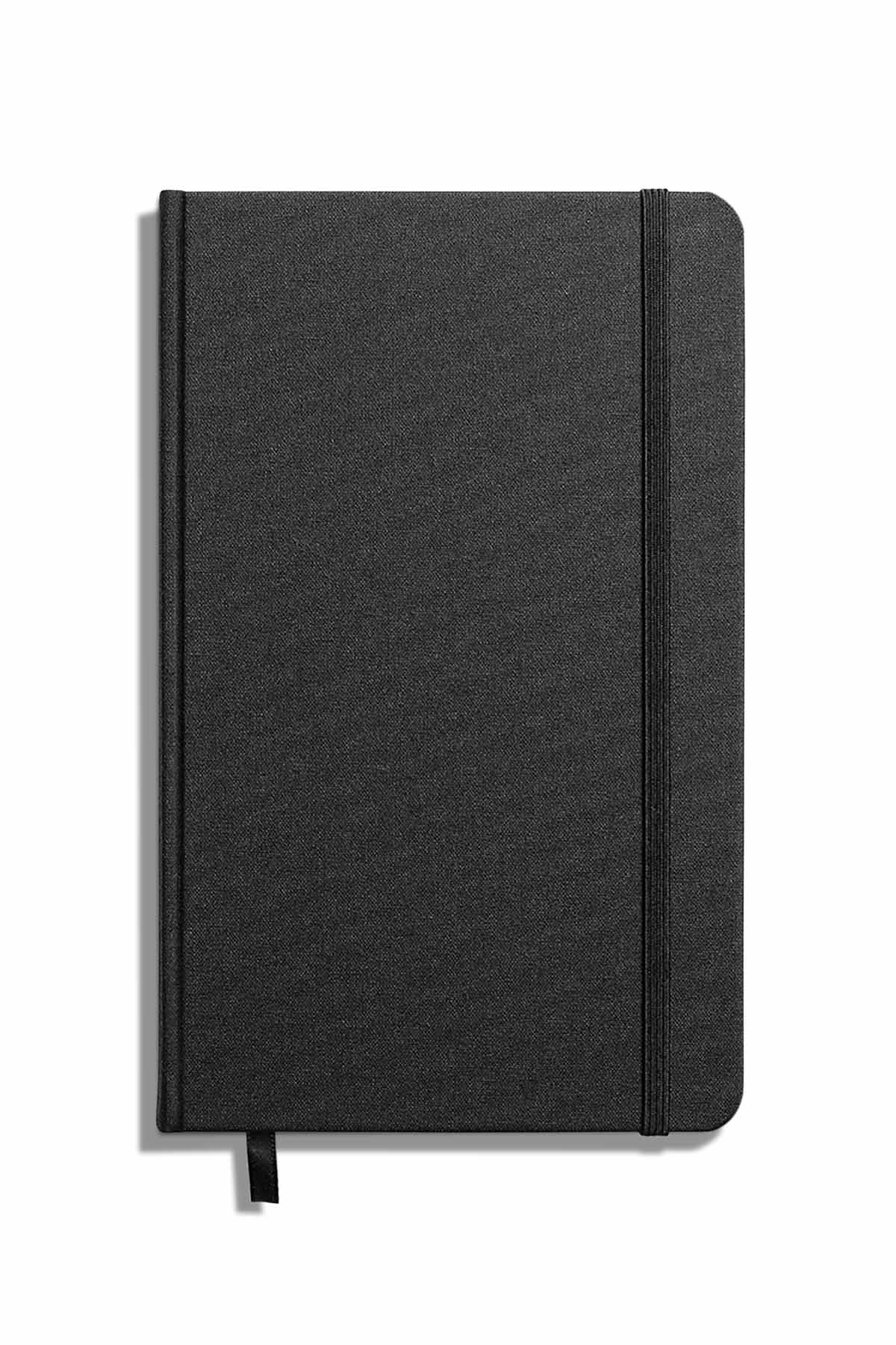 Shinola Medium Hard Grid Journal in Black — Front view