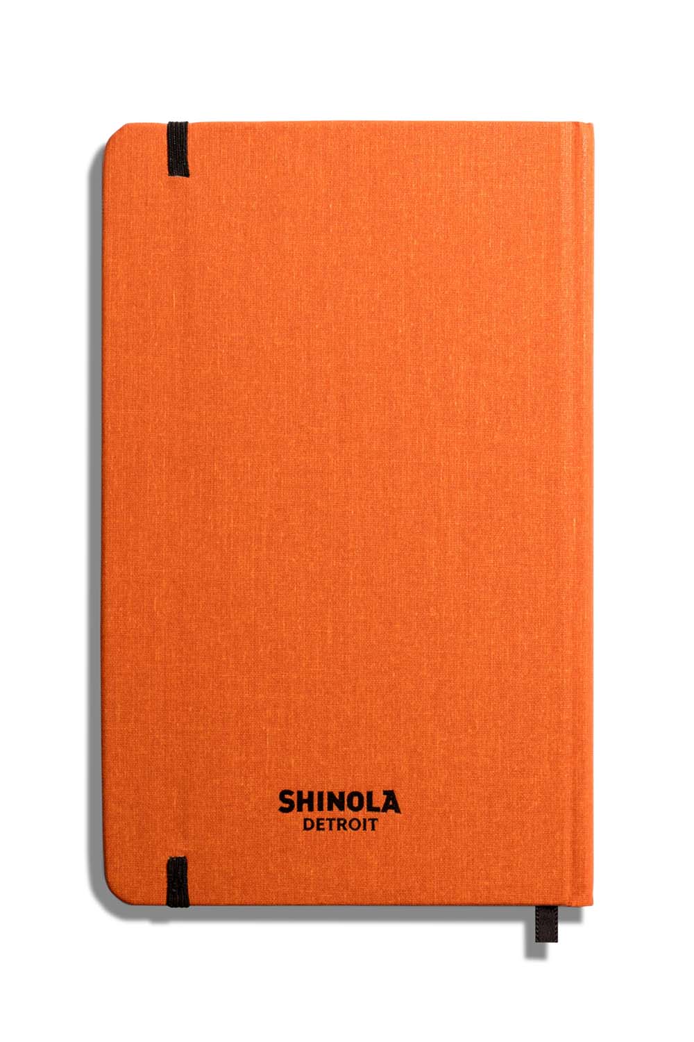 Shinola Medium Hard Ruled Journal in Bold Orange — Back view