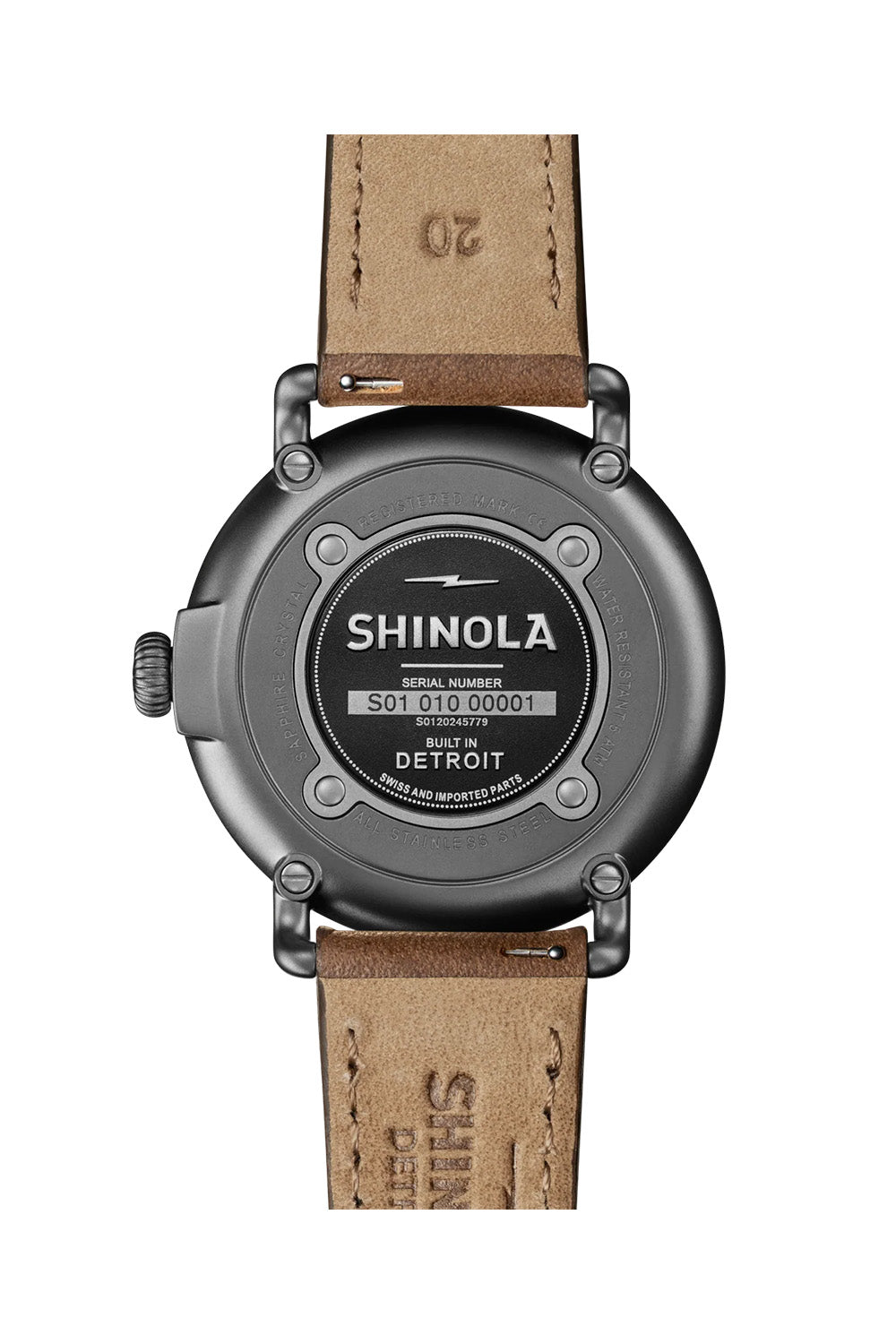 Shinola Runwell 3H 41mm in Petoskey — Back view