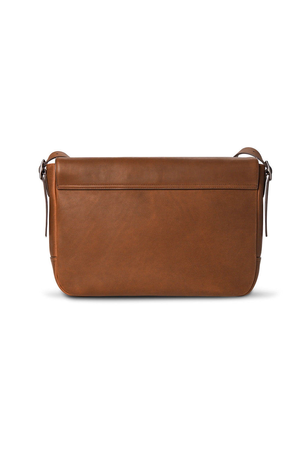 Shinola Runwell Messenger Navigator in Medium Brown — Back view