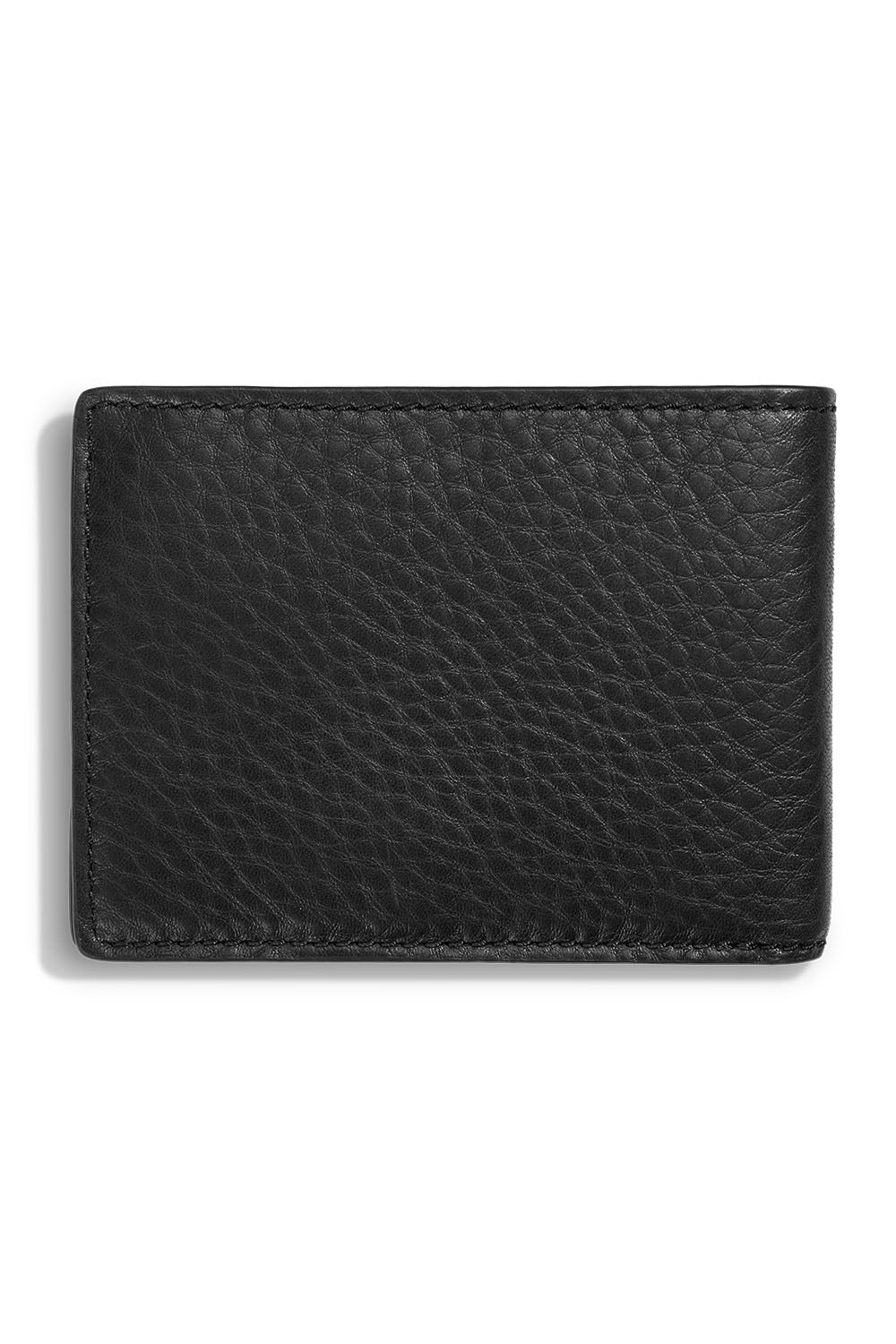 Shinola Slim Bifold Natural Grain in Black — Back view