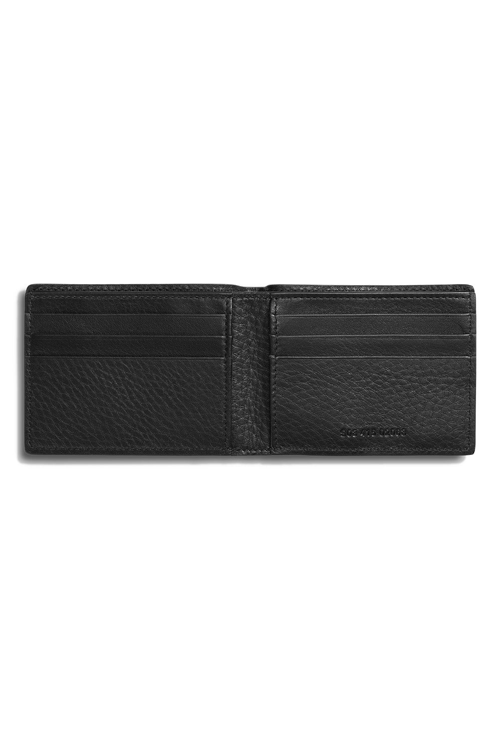 Shinola Slim Bifold Natural Grain in Black — Interior view