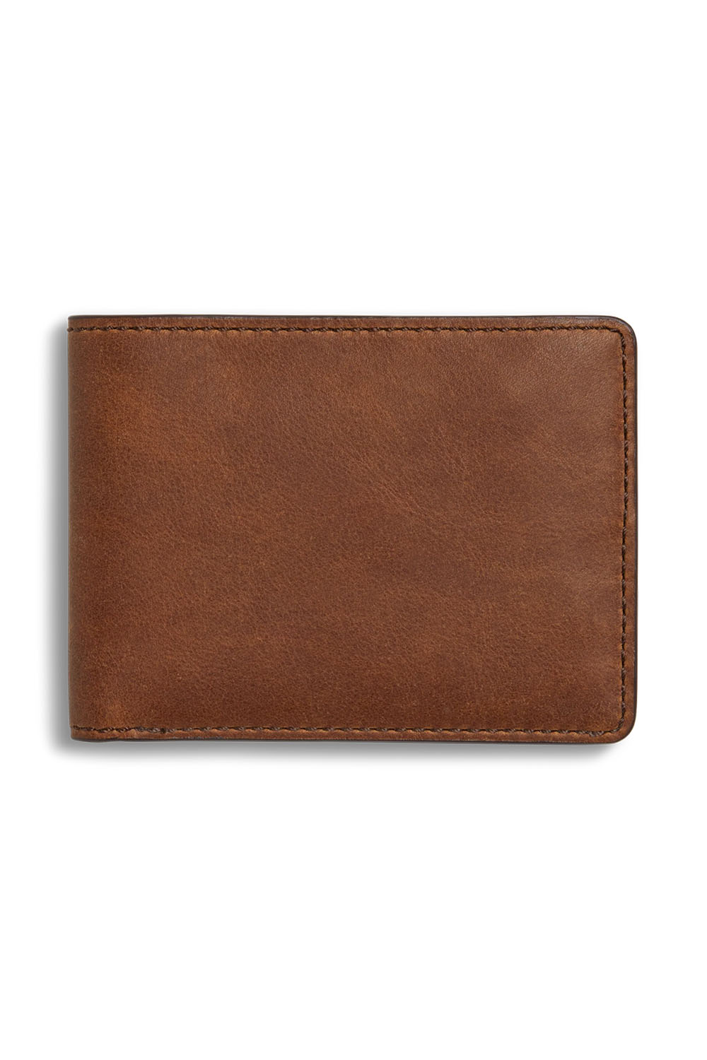 Shinola Slim Bifold Navigator in Medium Brown — Back view