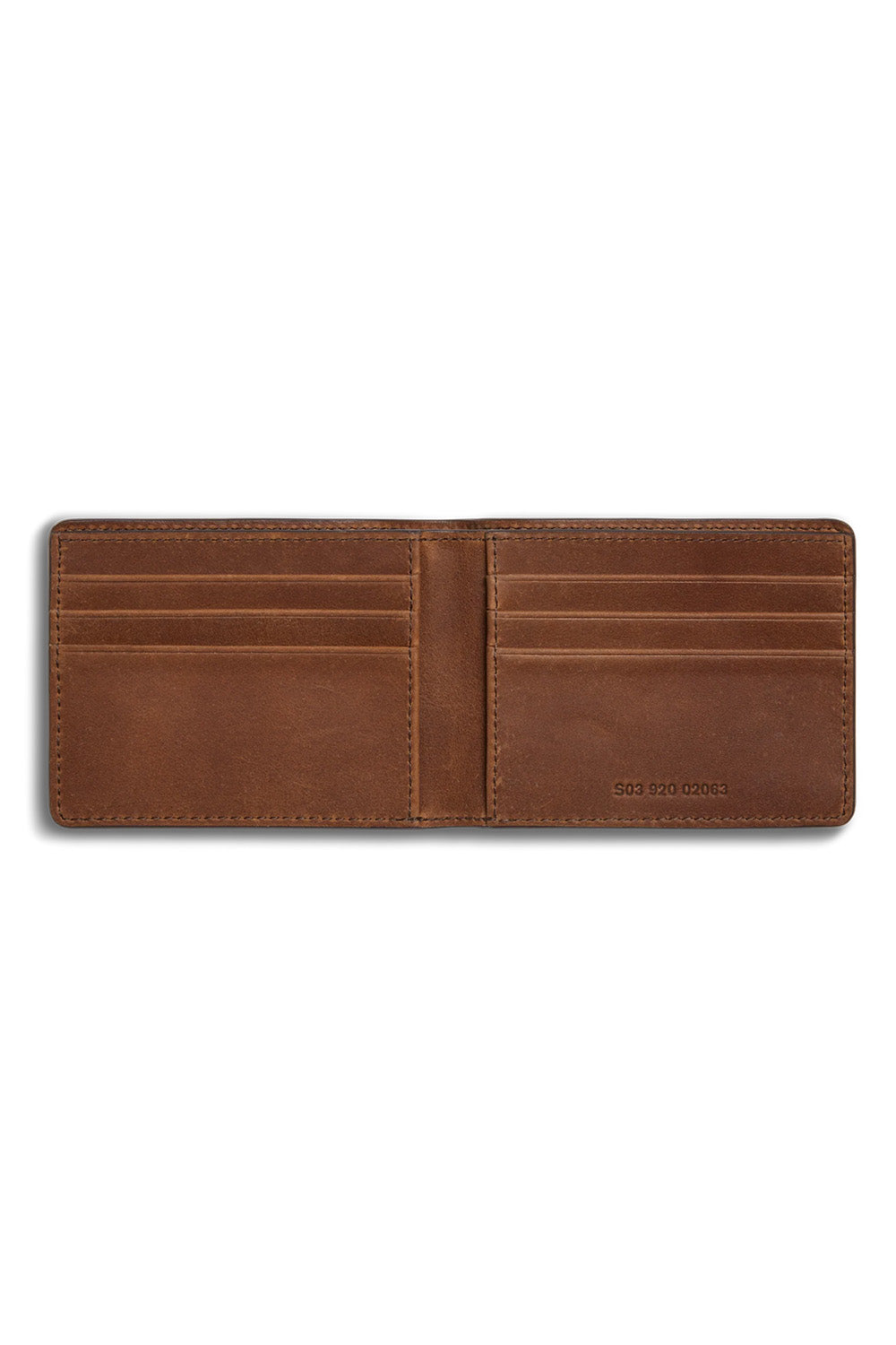 Shinola Slim Bifold Navigator in Medium Brown — Interior view