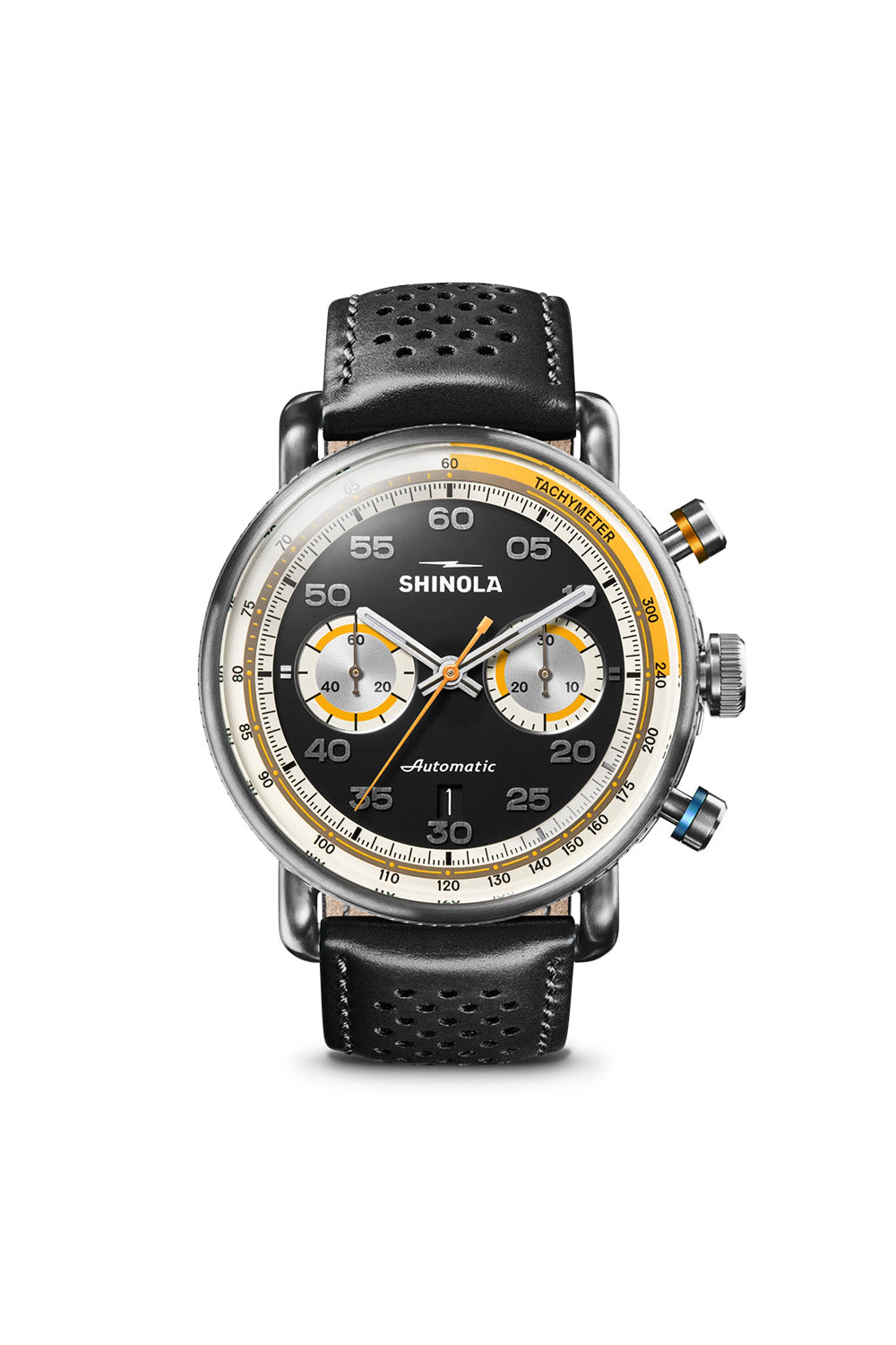 shinola canfield speedway 44mm black front