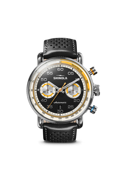 shinola canfield speedway 44mm black front