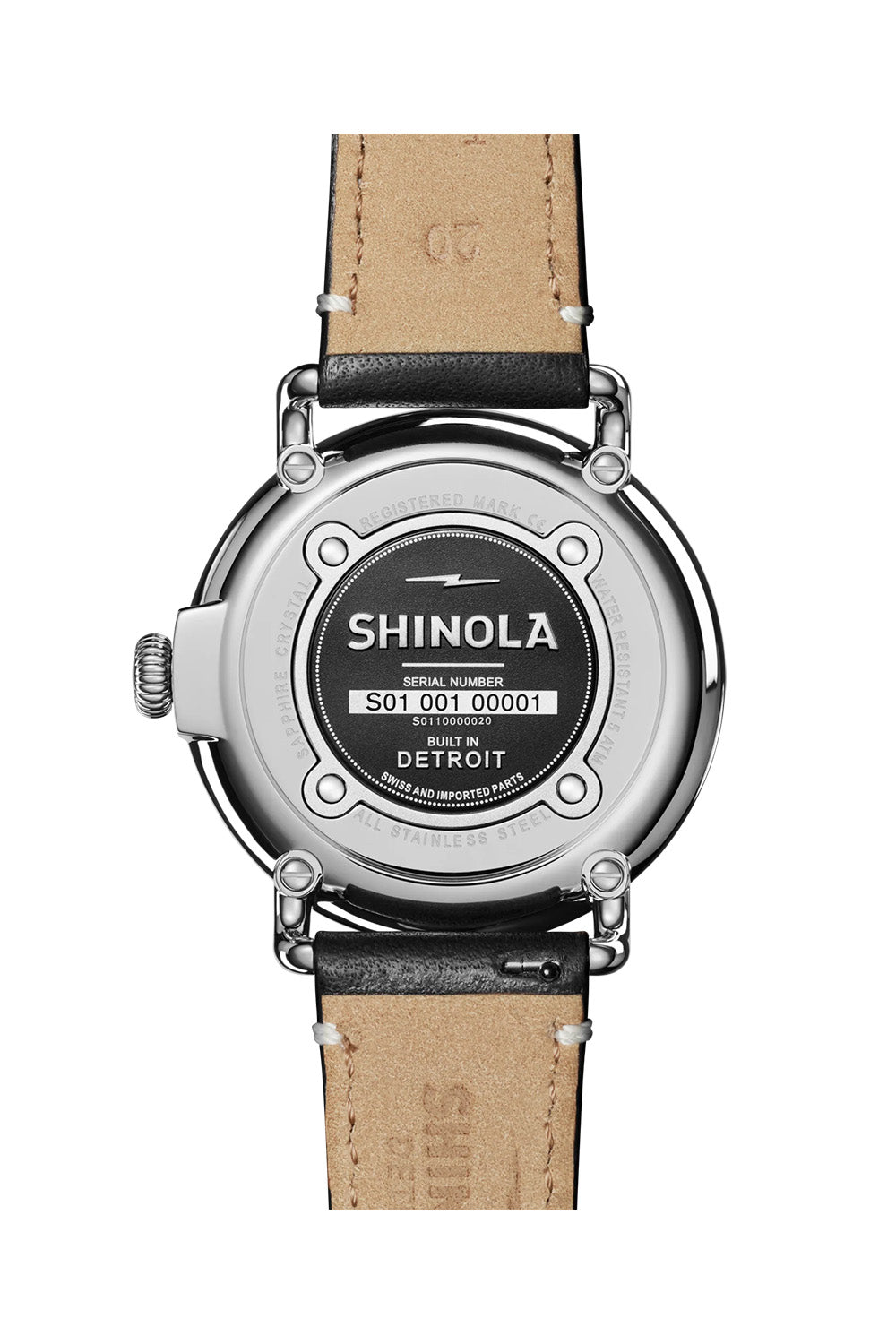 shinola runwell 41mm black black back