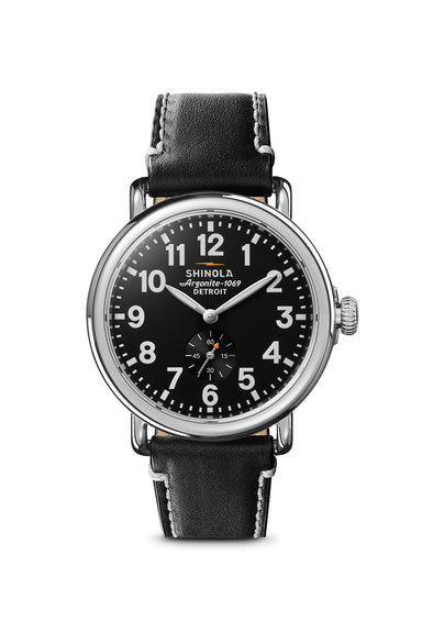 shinola runwell 41mm black black front
