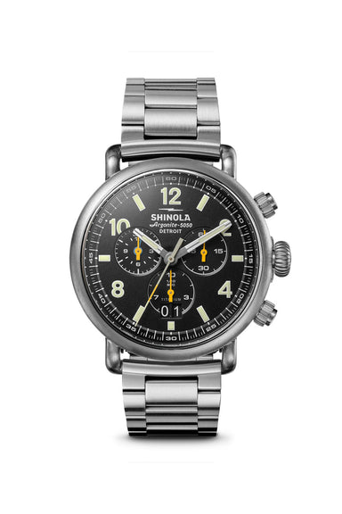 shinola runwell west wind 42mm black front 