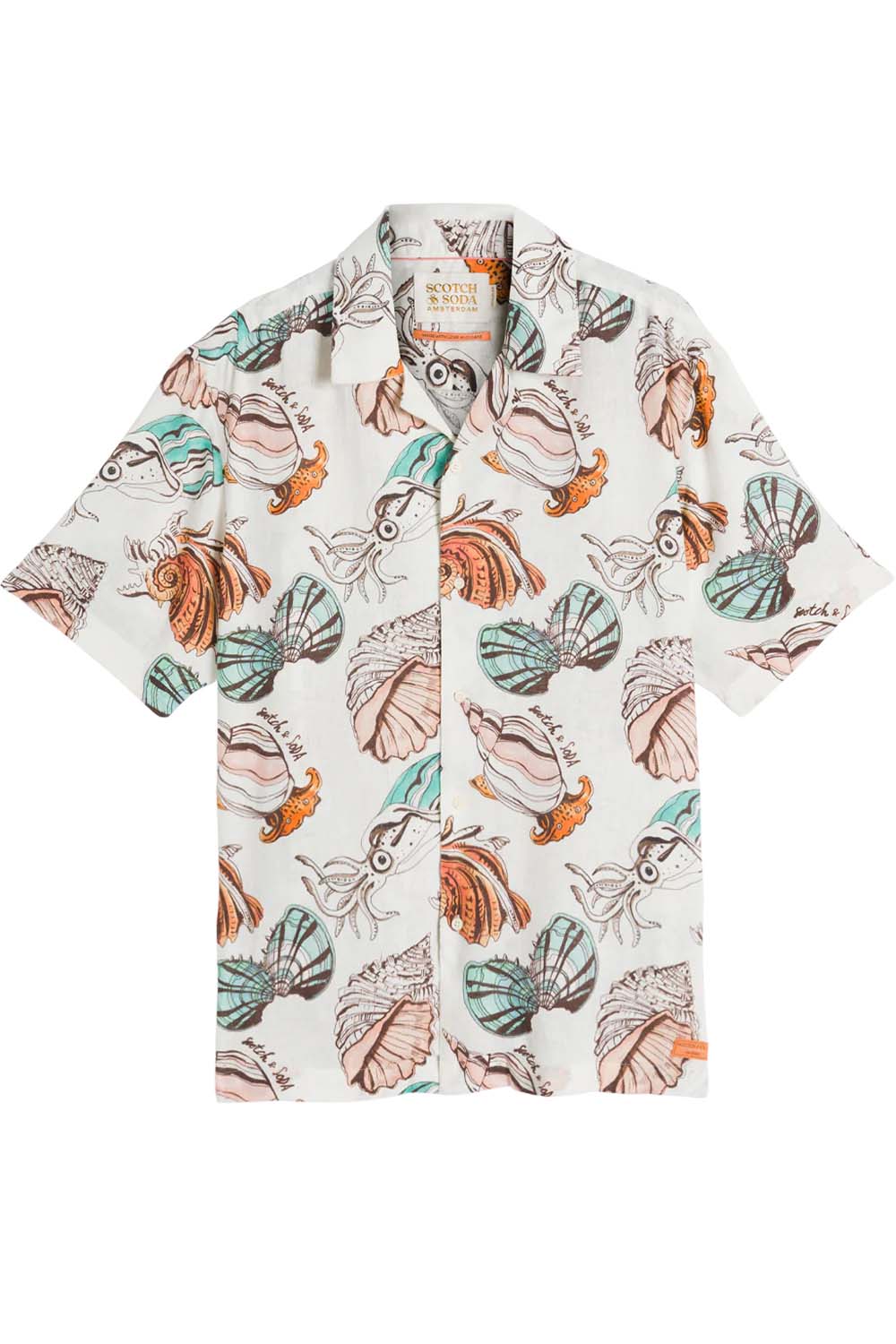 Scotch & Soda - Linen Viscose AOP - Seashells White - Front