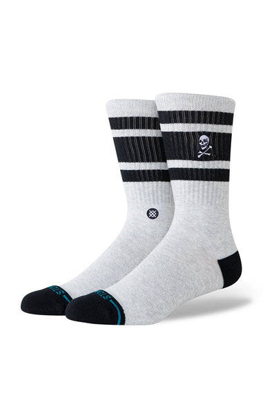 stance boyd skull crew heather grey