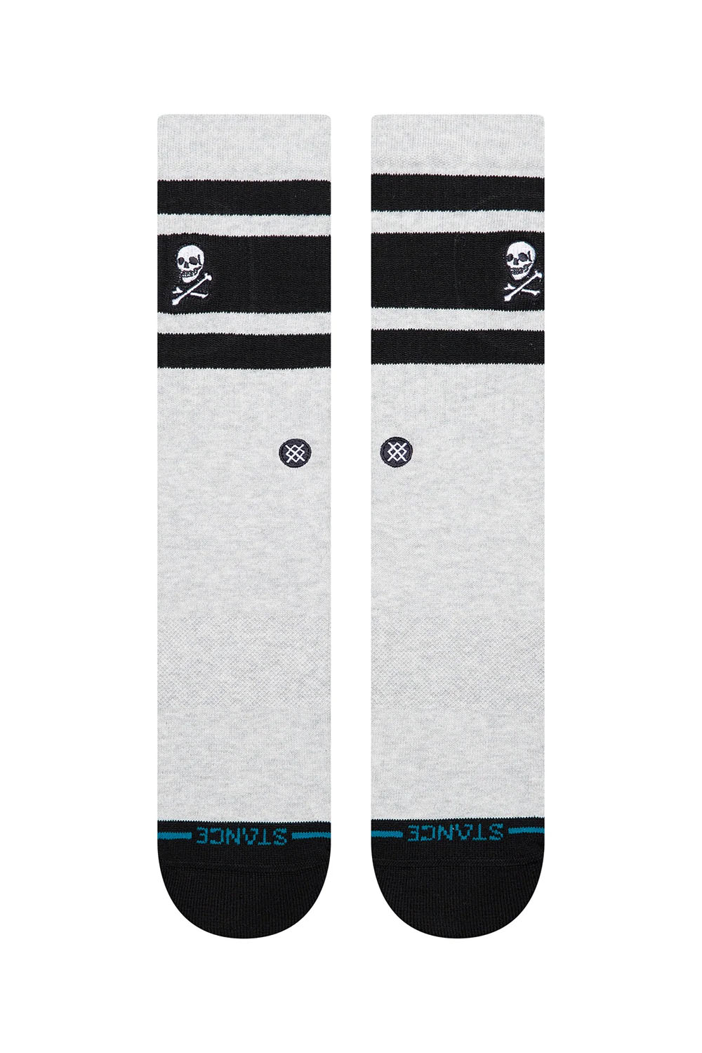 stance boyd skull crew heather grey front