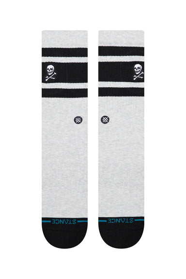 stance boyd skull crew heather grey front