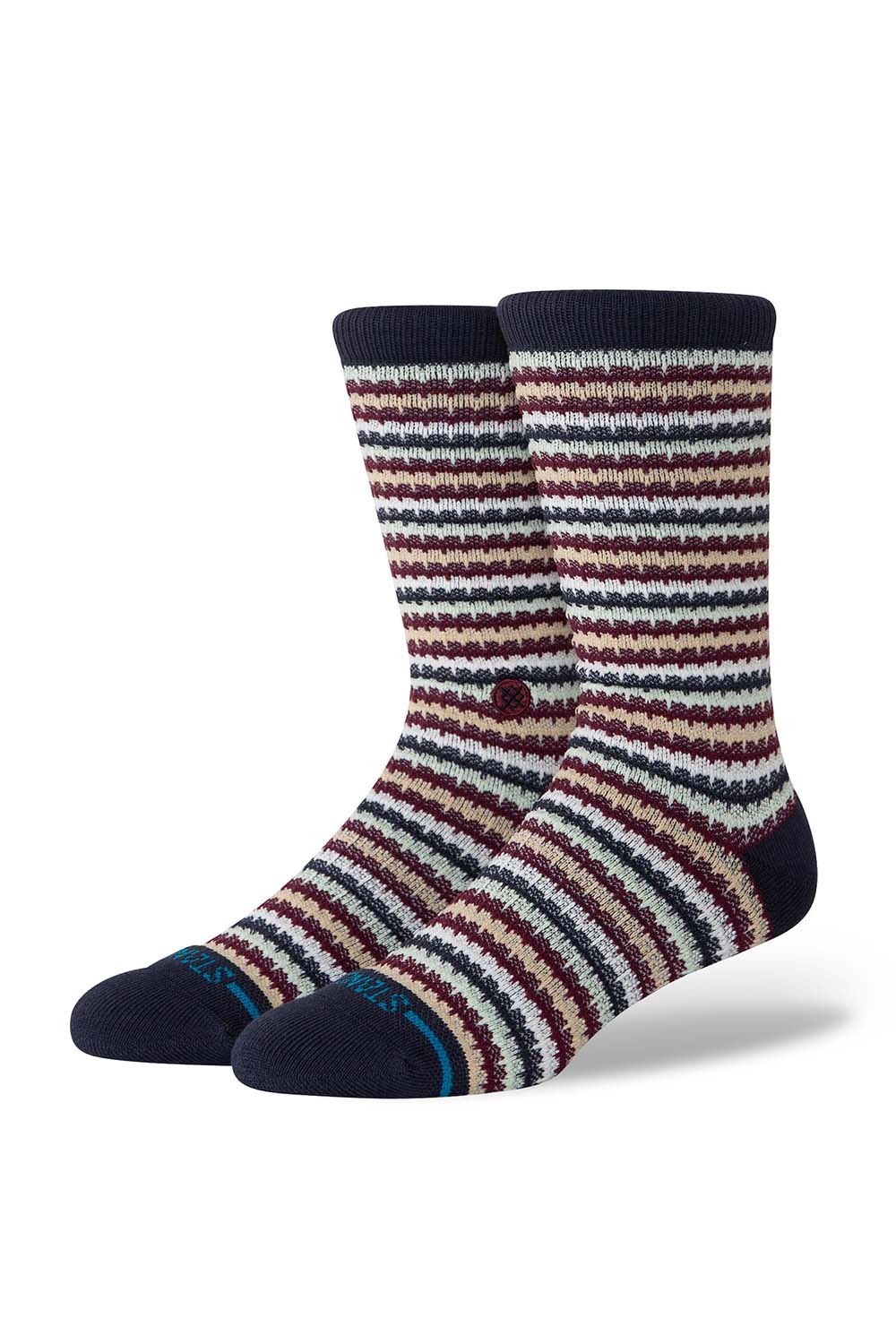 stance chiclets waffle knit crew navy