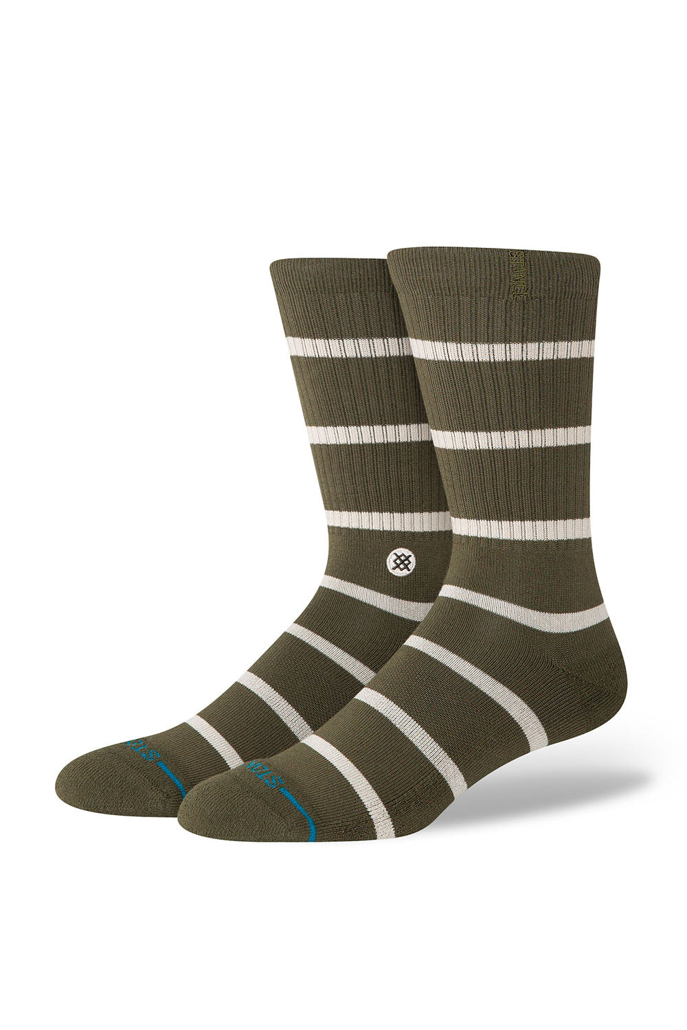 stance heritage crew olive