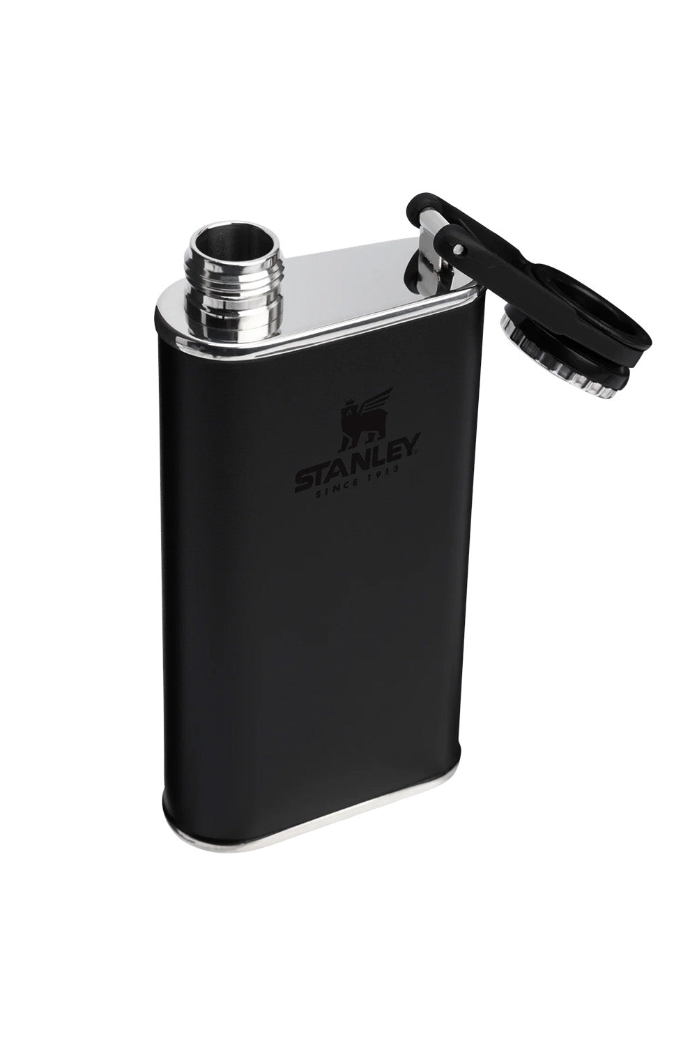 stanley classic flask 8oz black 2.0 open