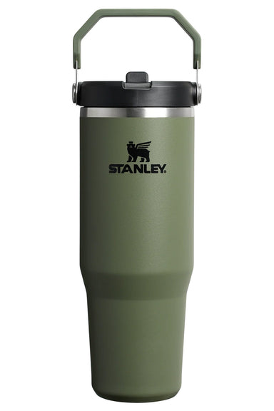 stanley iceflow flip straw tumbler 30oz dried pine front
