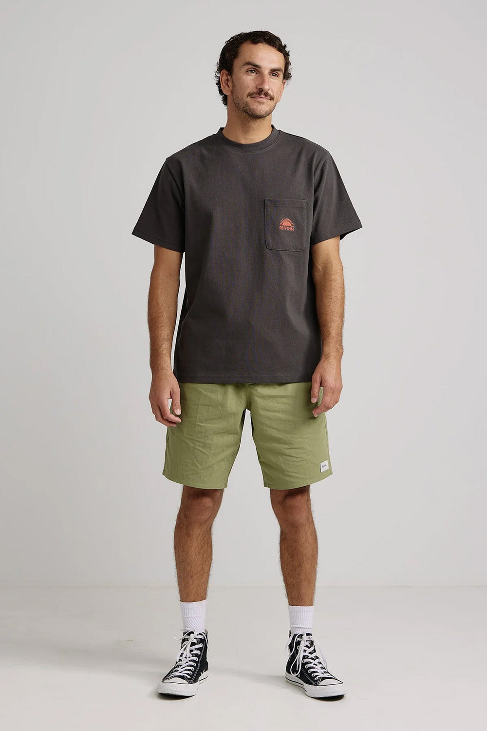 HEAVY VINTAGE PKT TEE Charcoal