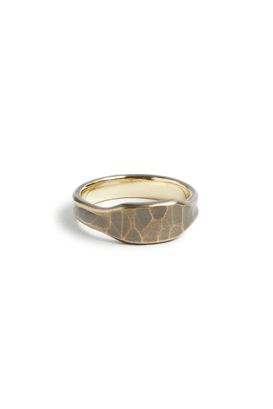 studebaker metals id ring work brass patina front