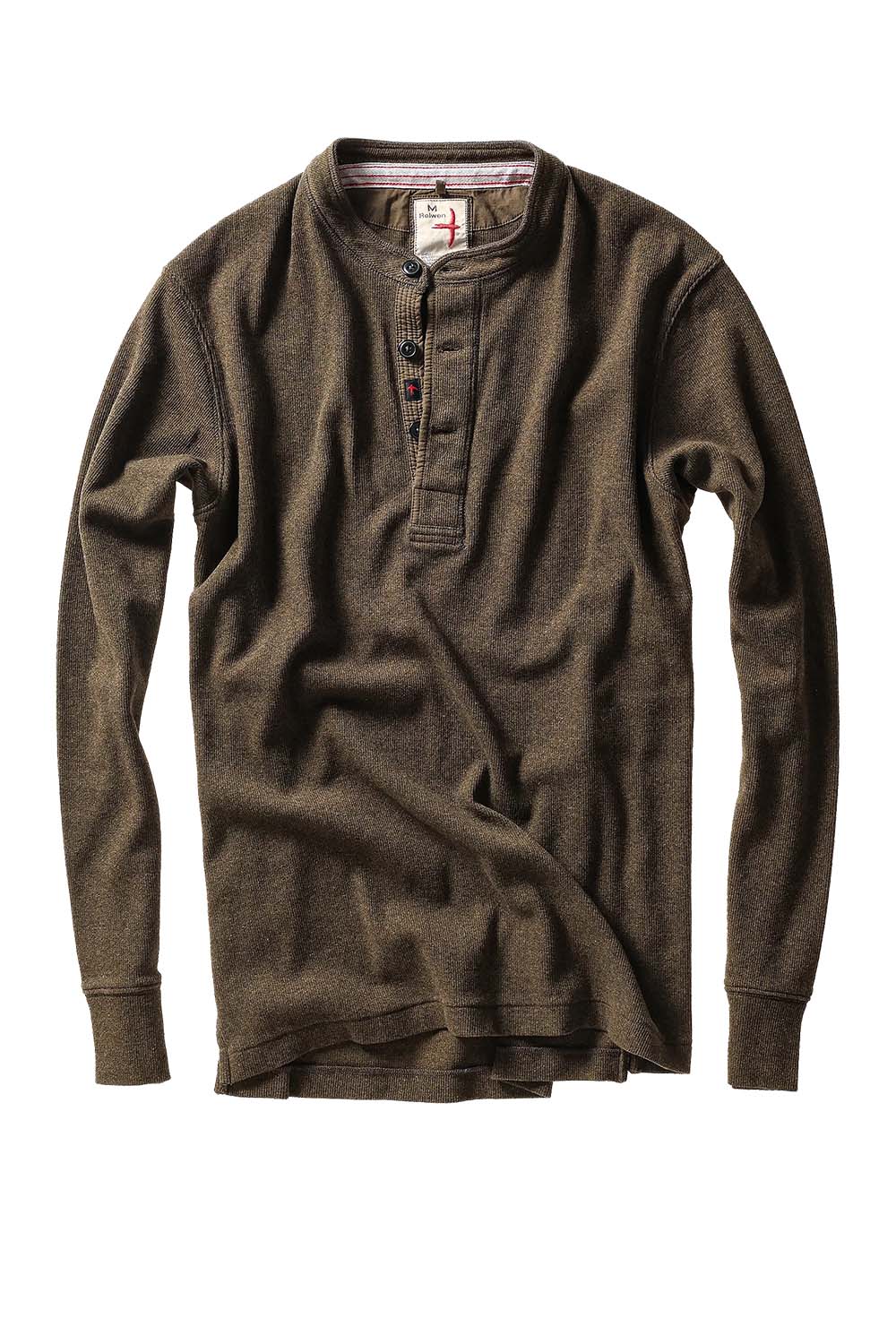 Relwen FRENCH RIB HENLEY Loden Front