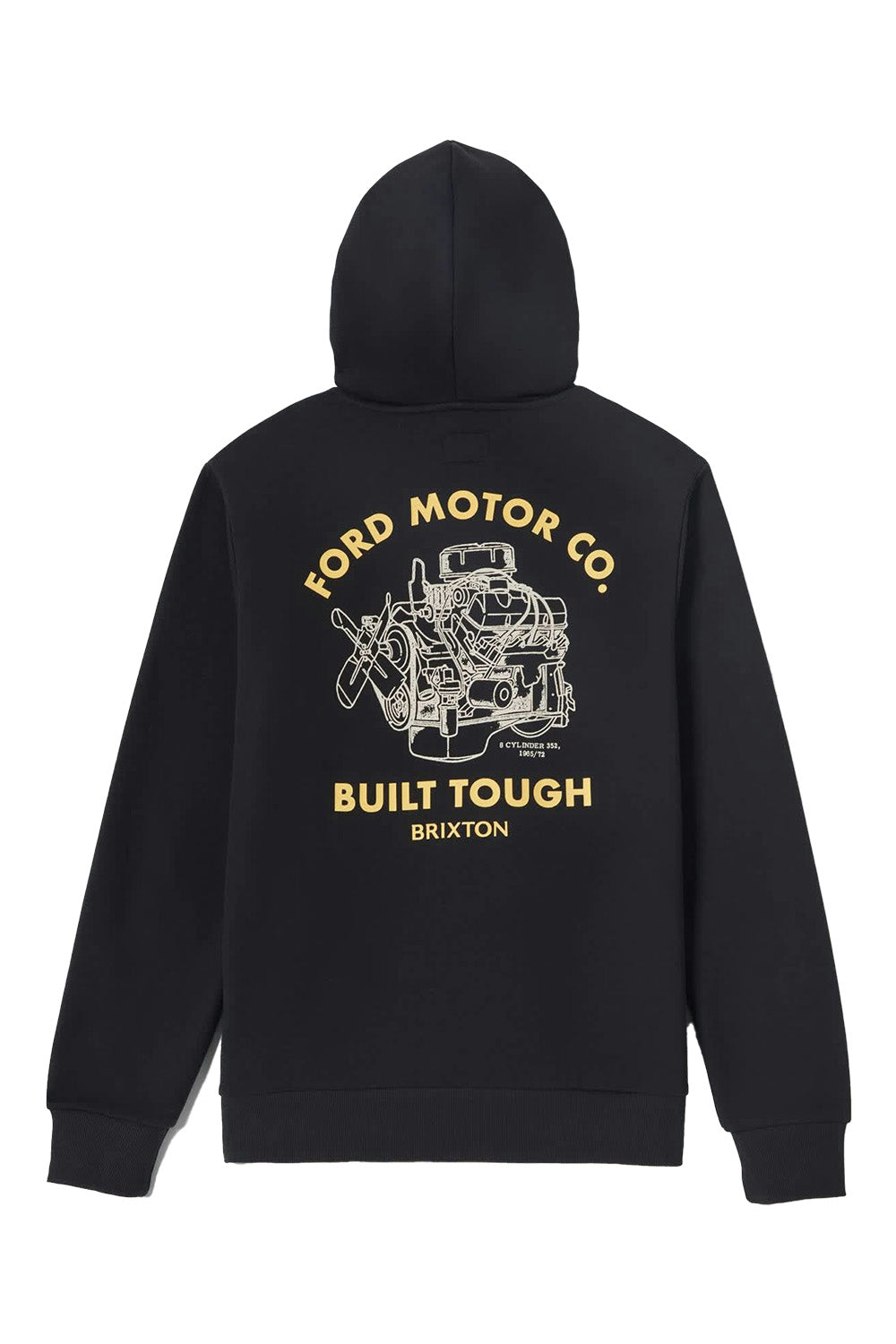 Brixton FORD BUILT TOUGH FLEECE HOODIE Burnt Rubber Flatlay