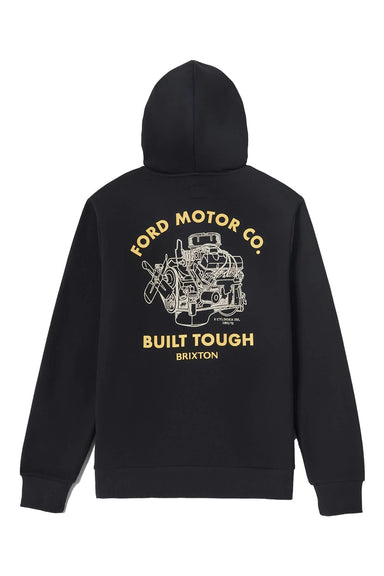 Brixton FORD BUILT TOUGH FLEECE HOODIE Burnt Rubber Flatlay