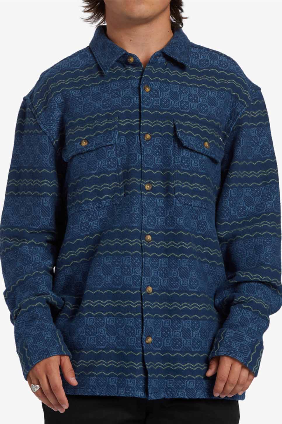 Billabong - Offshore Jacquard Flannel - Dark Blue - Front