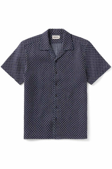 taylor stitch davis shirt in indigo raindrop sashiko flatlay view
