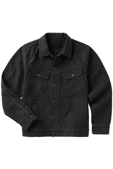 Taylor Stitch - Long Haul Jacket - Faded Black Washed Moleskin - Flatlay Front