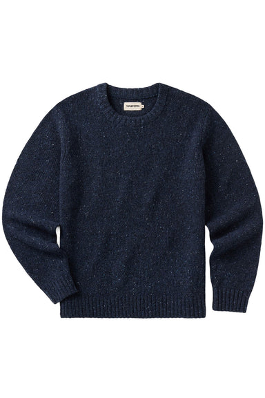 Taylor Stitch - Seafarer Crew Sweater - Atlantic Blue Donegal - Flatlay Front