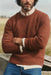 Taylor Stitch - Seafarer Crew Sweater - Ember Donegal - Model Front