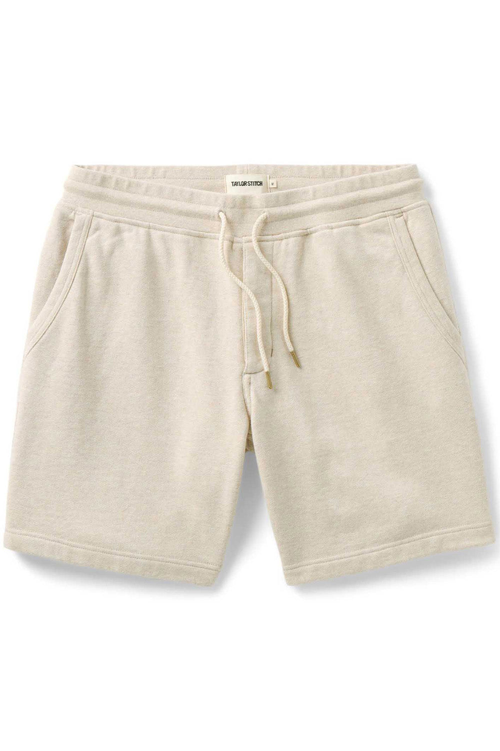 taylor stitch sunset short in heather oat terry flatlay view