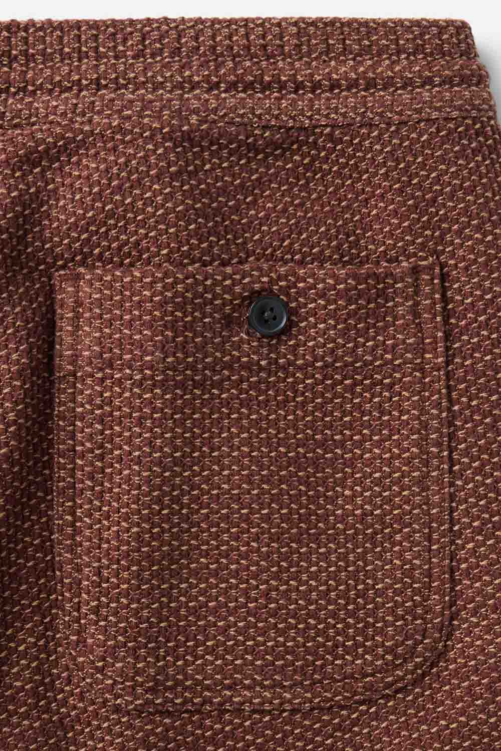 Taylor Stitch - The Apres Pant - Black Cherry Sashiko - Detail Back Pocket