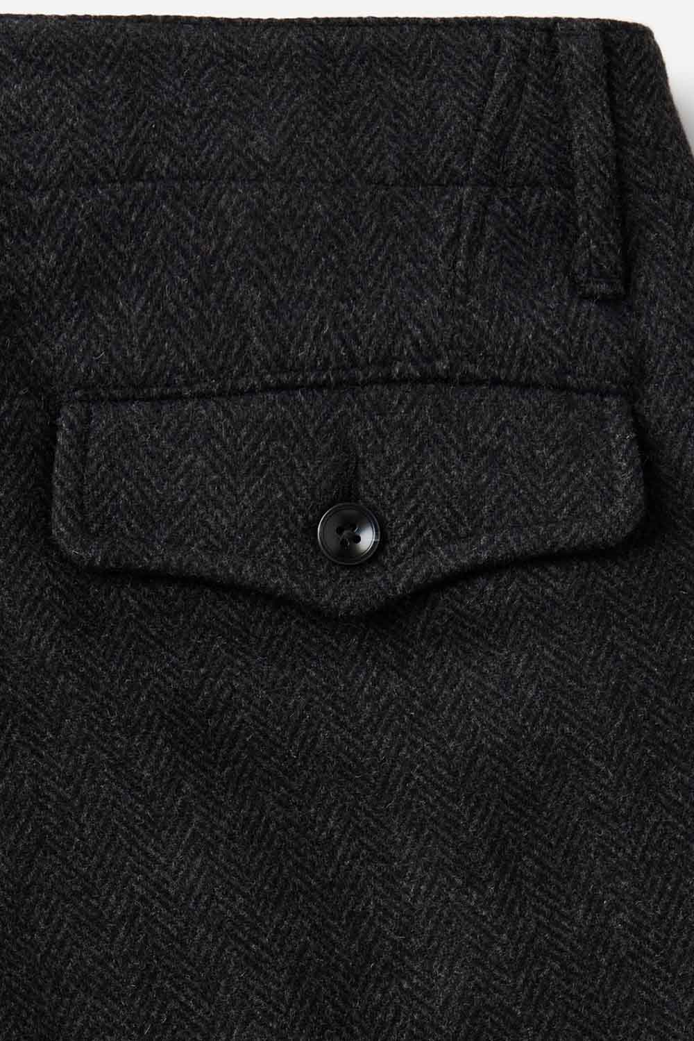 Taylor Stitch - The Carnegie Pant - Coal Herringbone Wool - Back Pocket View