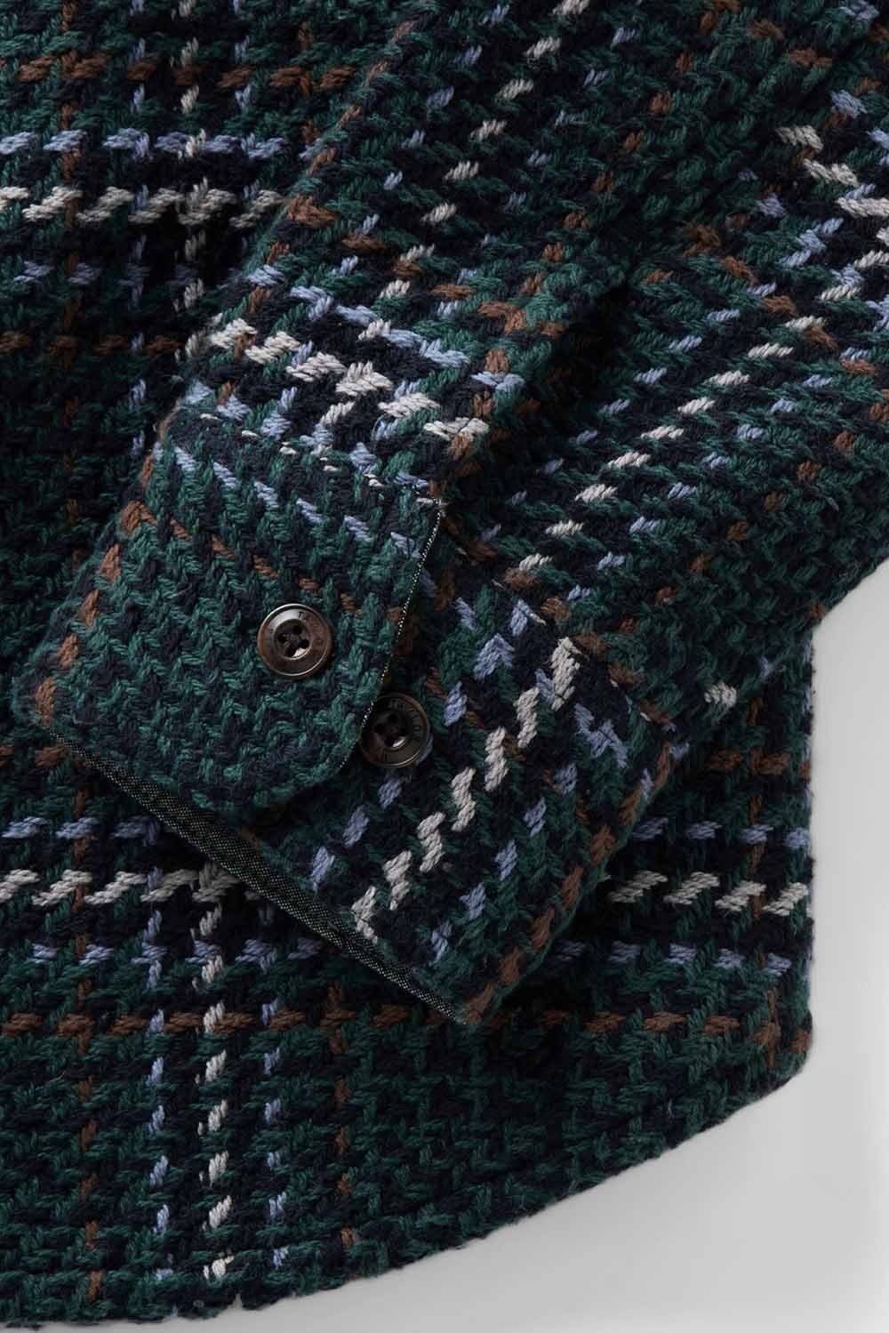 Taylor Stitch The Cutter Overshirt in Canal Check — Detail cuff view