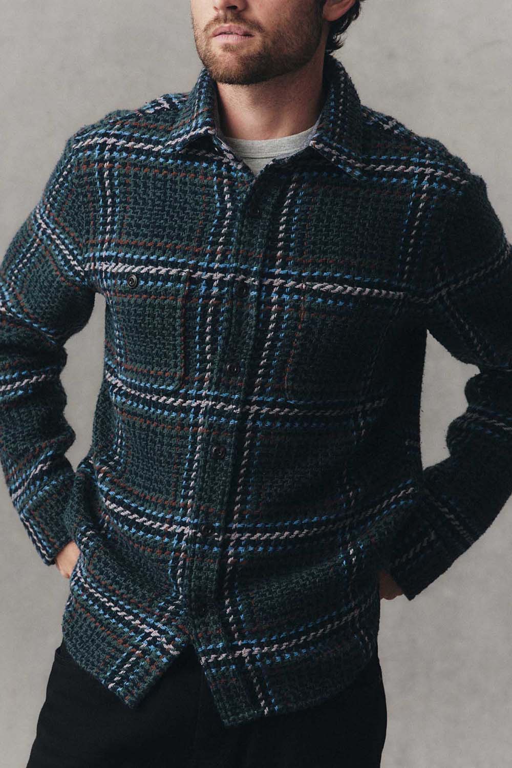Taylor Stitch The Cutter Overshirt in Canal Check — Front view