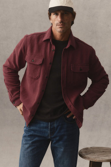 Taylor Stitch - The Division Shirt - Black Cherry - Model Front