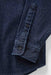 Taylor Stitch The Jack in Rinsed Indigo Japanese Jacquard Dot — Detail-Cuff view