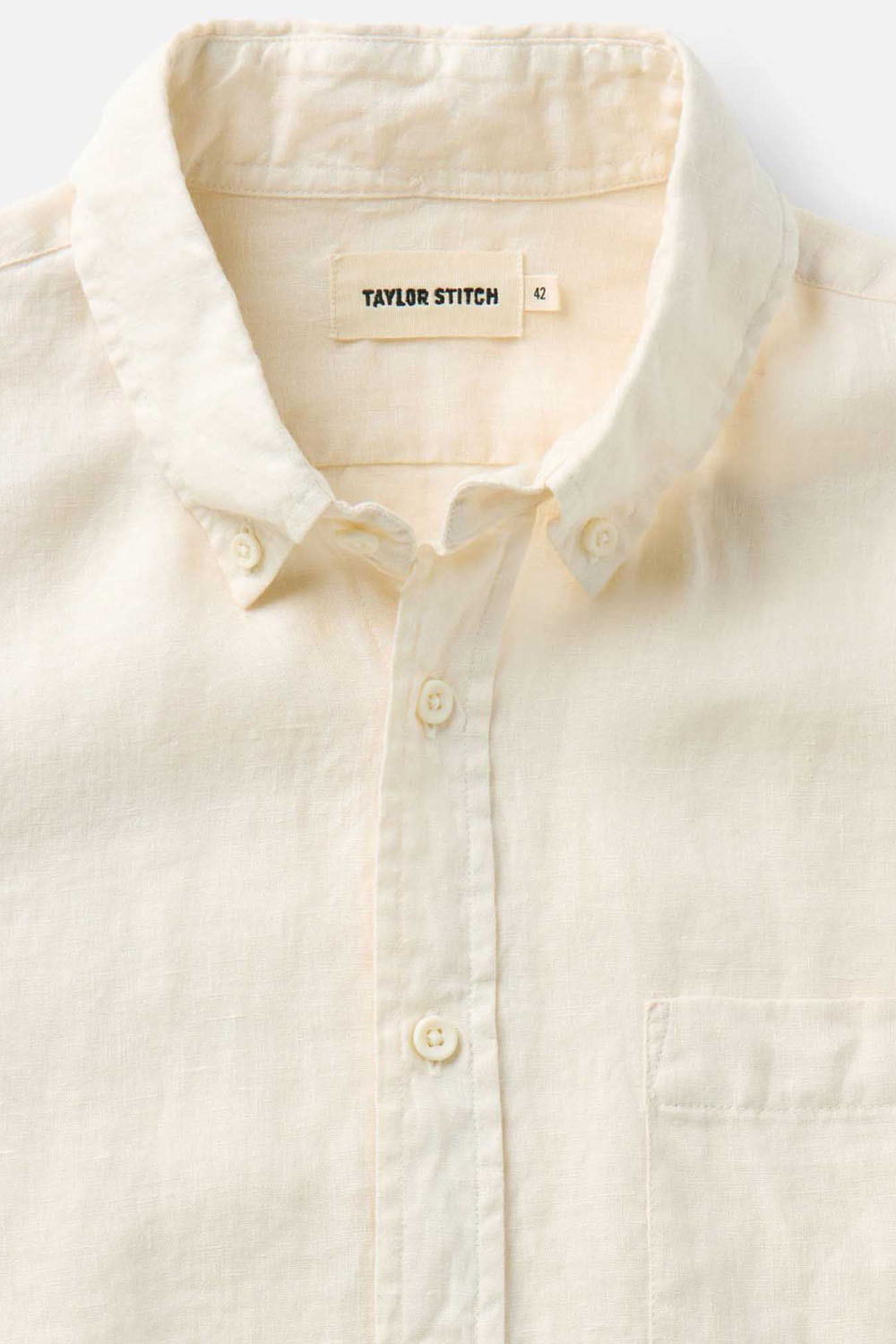 taylor stitch the jack vintage white linen detail