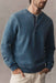 Taylor Stitch The Sunset Henley in Washed Indigo — Front view