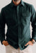Taylor Stitch The Yosemite Shirt in Dark Forest — Detail front view
