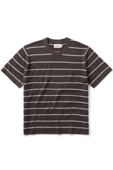 taylor stitch brody sweater tee espresso stripe flatlay