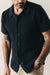 taylor stitch button down polo dark navy crochet front