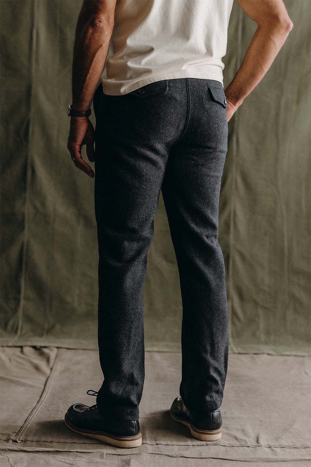 Taylor Stitch - Carnegie Pant - Charcoal Heather Wool - Back