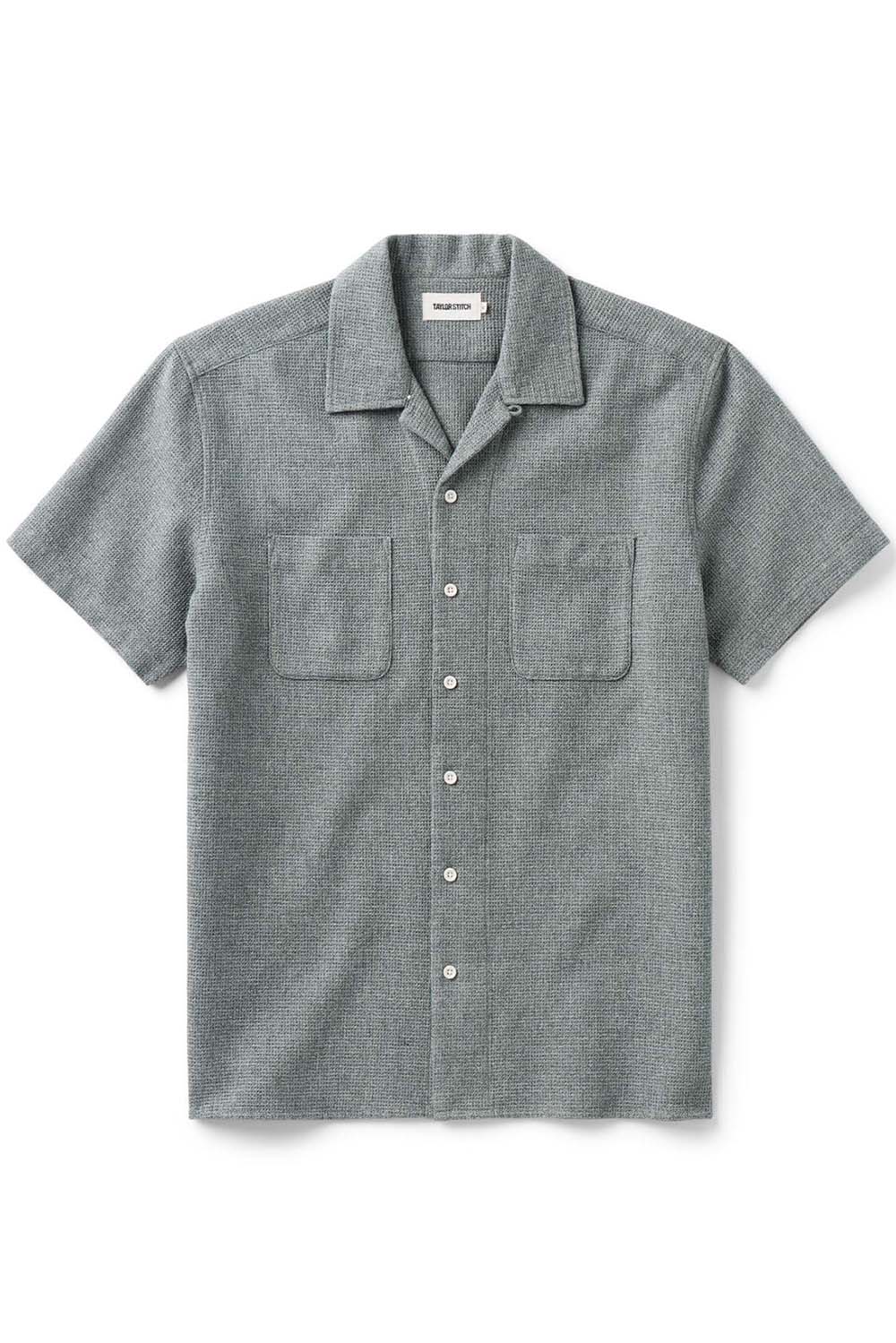 taylor stitch conrad ss shirt deep sea twist flatlay