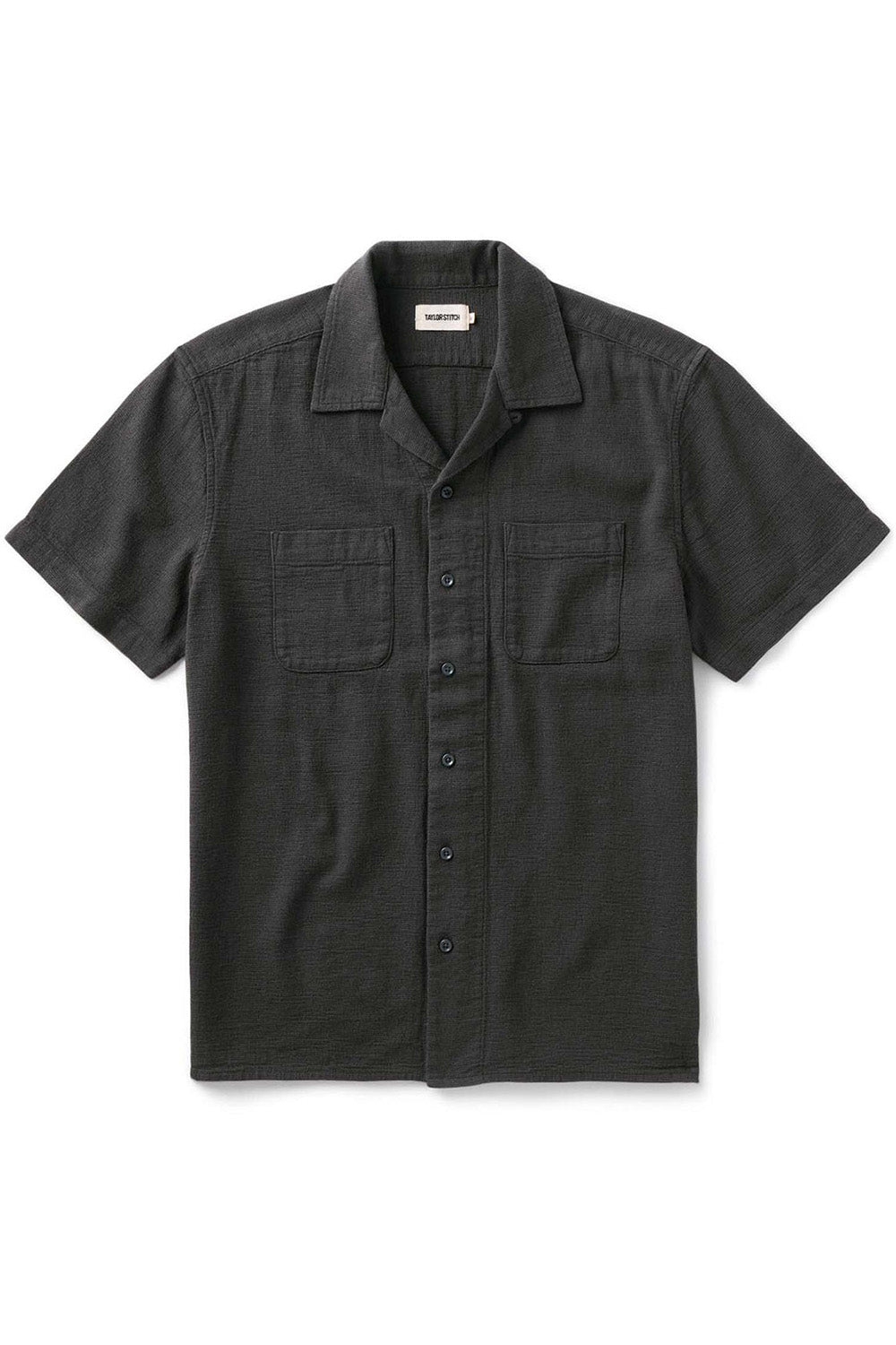 taylor stitch conrad ss shirt faded black linen flatlay