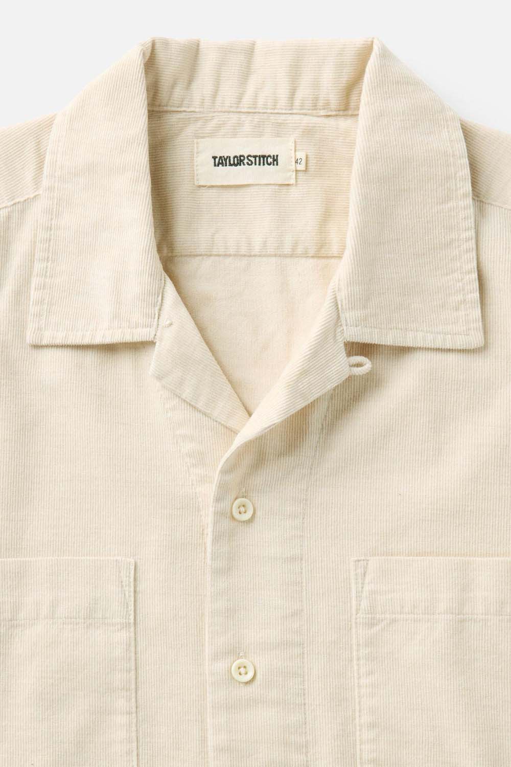 taylor stitch conrad ss shirt heather oat pincord collar