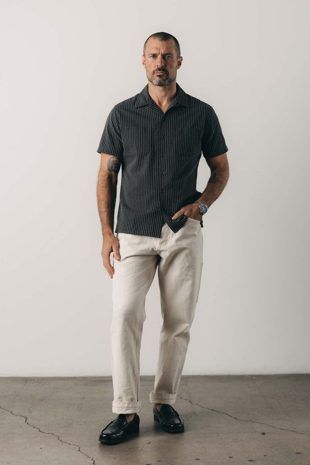 taylor stitch conrad ss shirt pickstitch stripe dobby