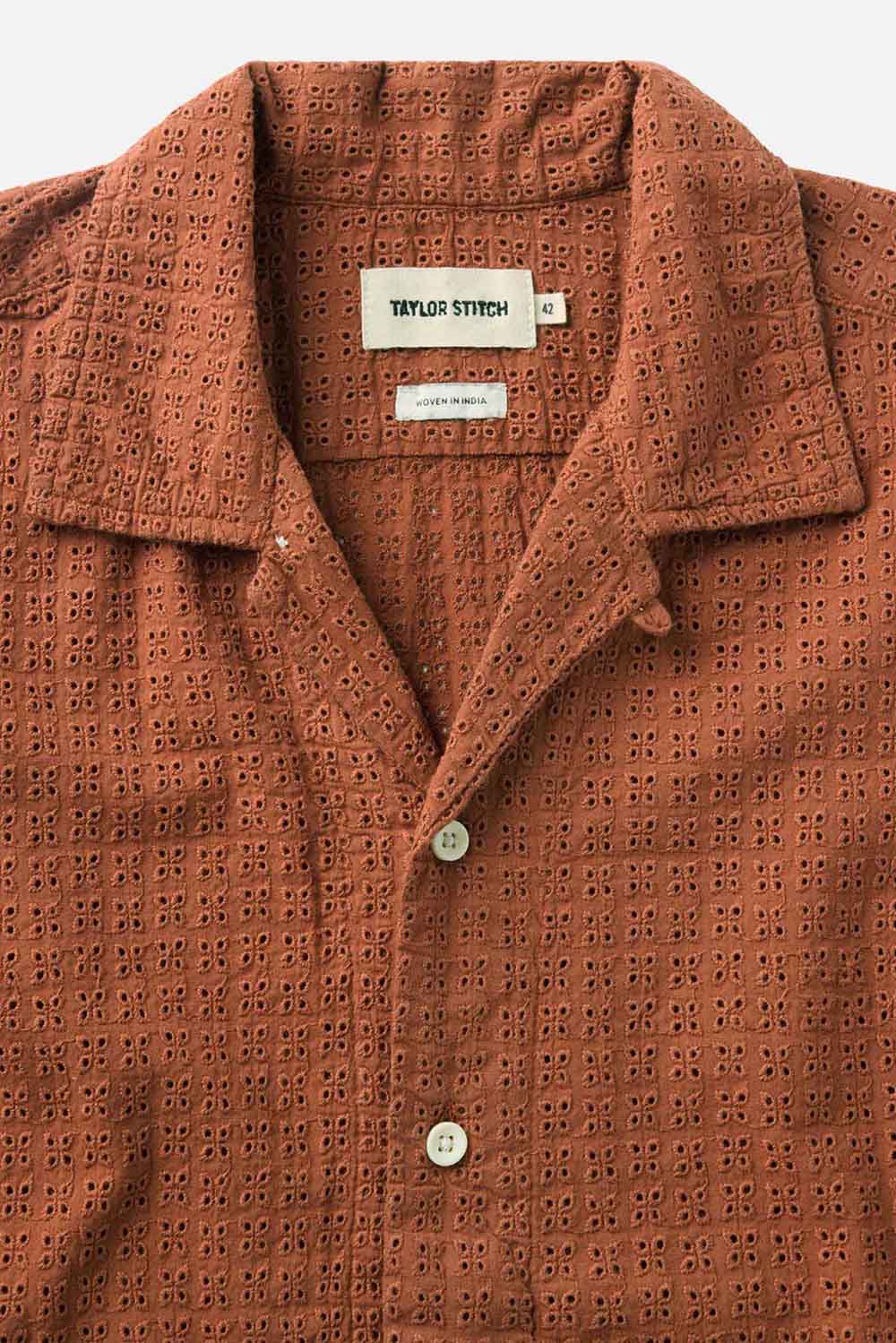 taylor stitch davis shirt driftwood eyelet collar